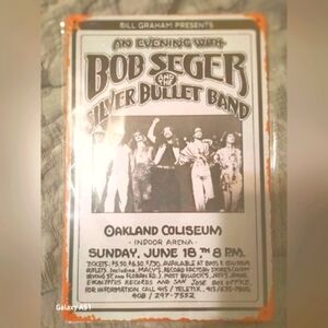 NEW!🤟#BOB SEGER #concert, #Classic Rock gold🎸- tin art - #Night Moves🎬